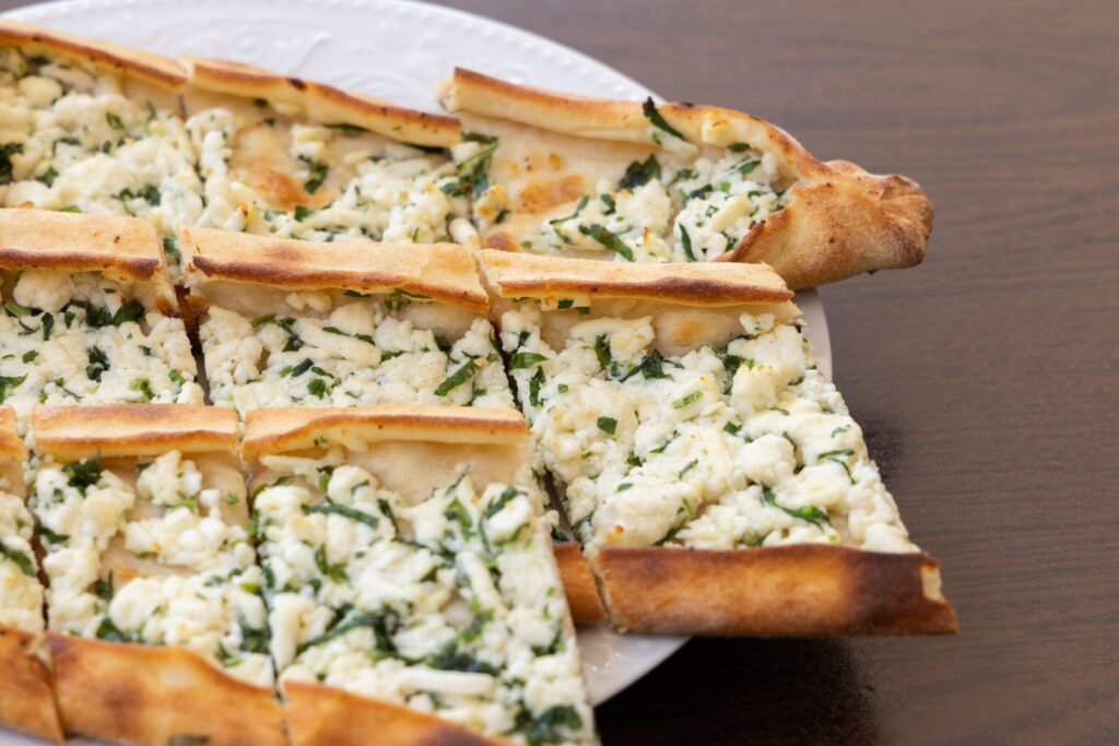 A Turkish baked dish with feta and spinach