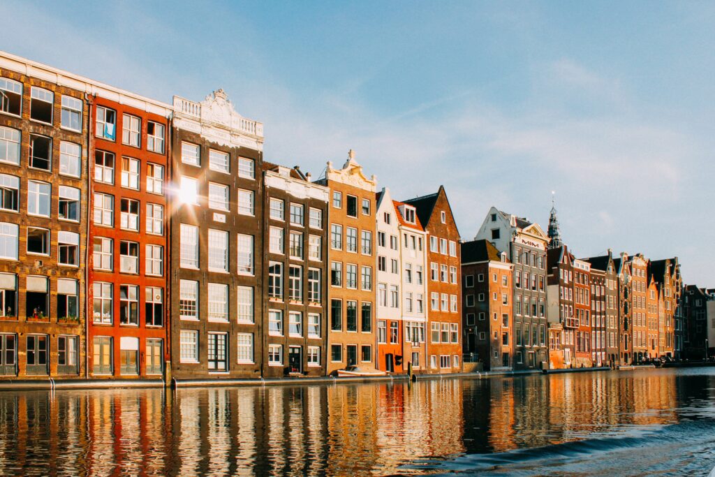 Amsterdam canals and buildings
