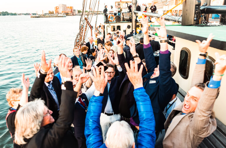 Happy people on a boat, London River Cruise Dinner