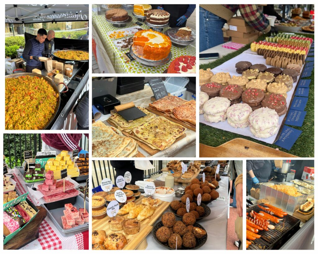 אוכל בדוכנים בשוק הדוכס יורק בלונדון